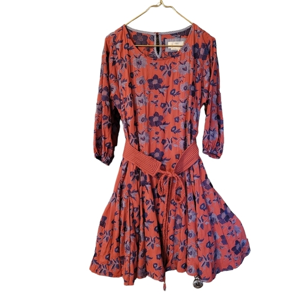 Anthropologie embroidered Juniper belted swing dress - XS.      A72 - Picture 1 of 14